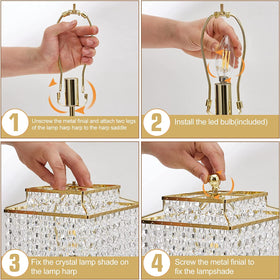 Luvkczc quick-install crystal lampshade design minimizes setup effort and time.