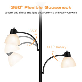 Luvkczc floor lamp with independent switches for customizable brightness.
