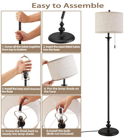 Luvkczc floor lamp shows 5.9 feet wiring length for flexible room placement.