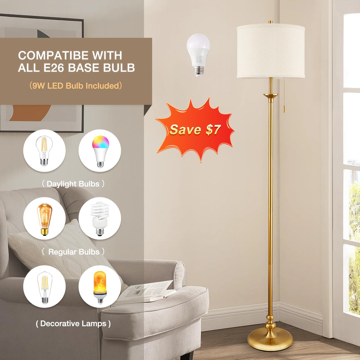 Luvkczc gold brushed metal frame blends farmhouse charm with contemporary décor.