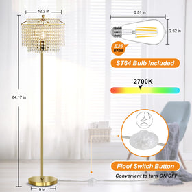 Luvkczc gold crystal floor lamp pole adds sleek vertical presence.
