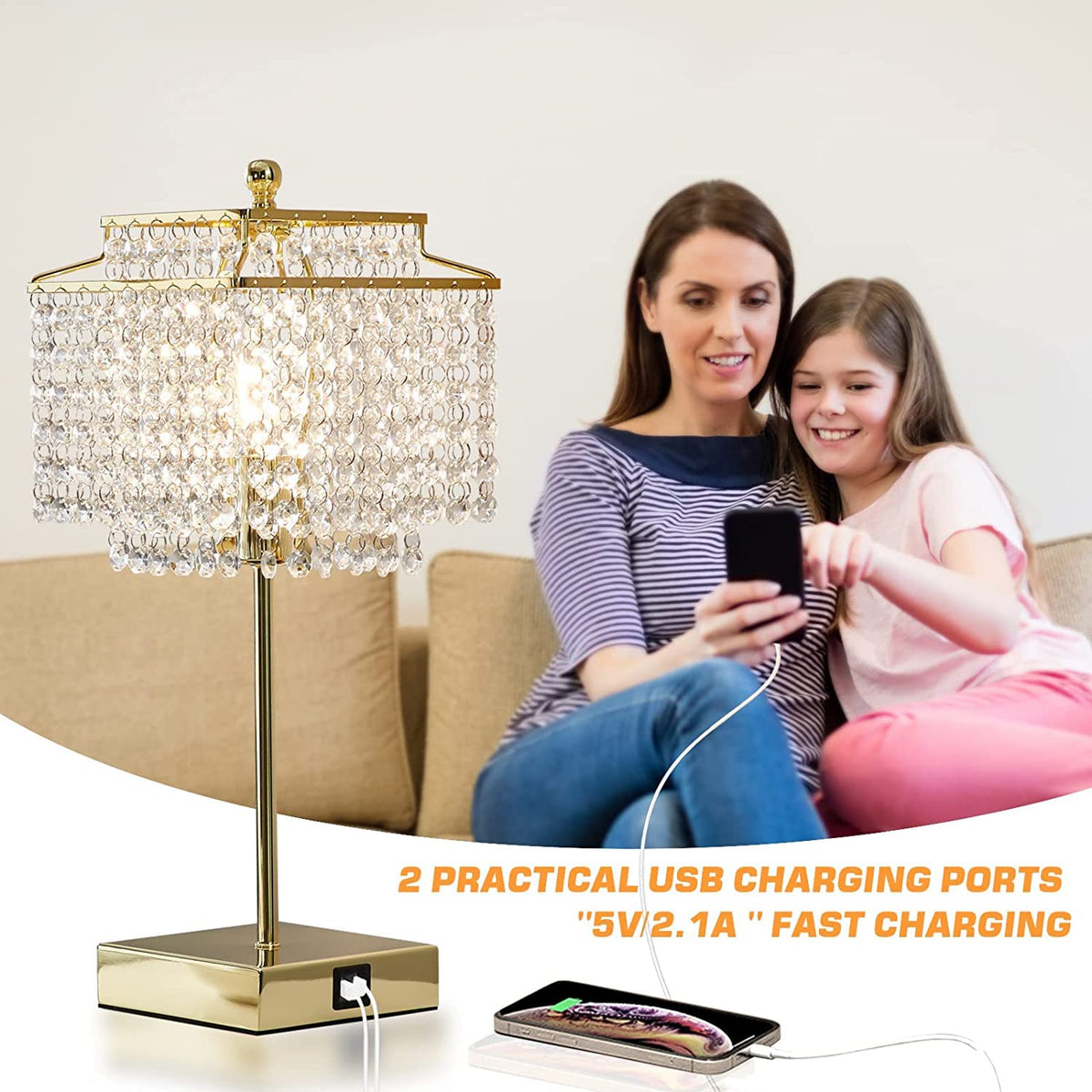 Luvkczc gold finish bedside lamp adds a premium look to a bedroom.