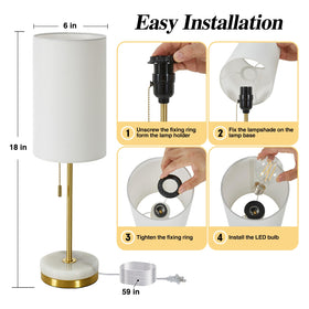 Luvkczc nightstand lamp with pull-chain for easy control