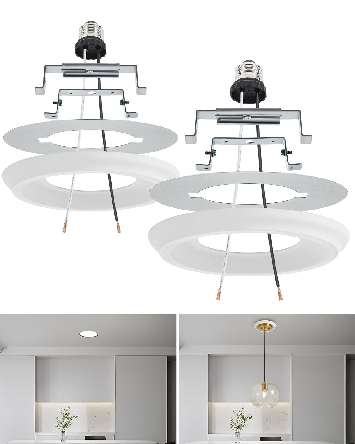 Luvkczc recessed light conversion kit plate to cover openings and elevate decor.