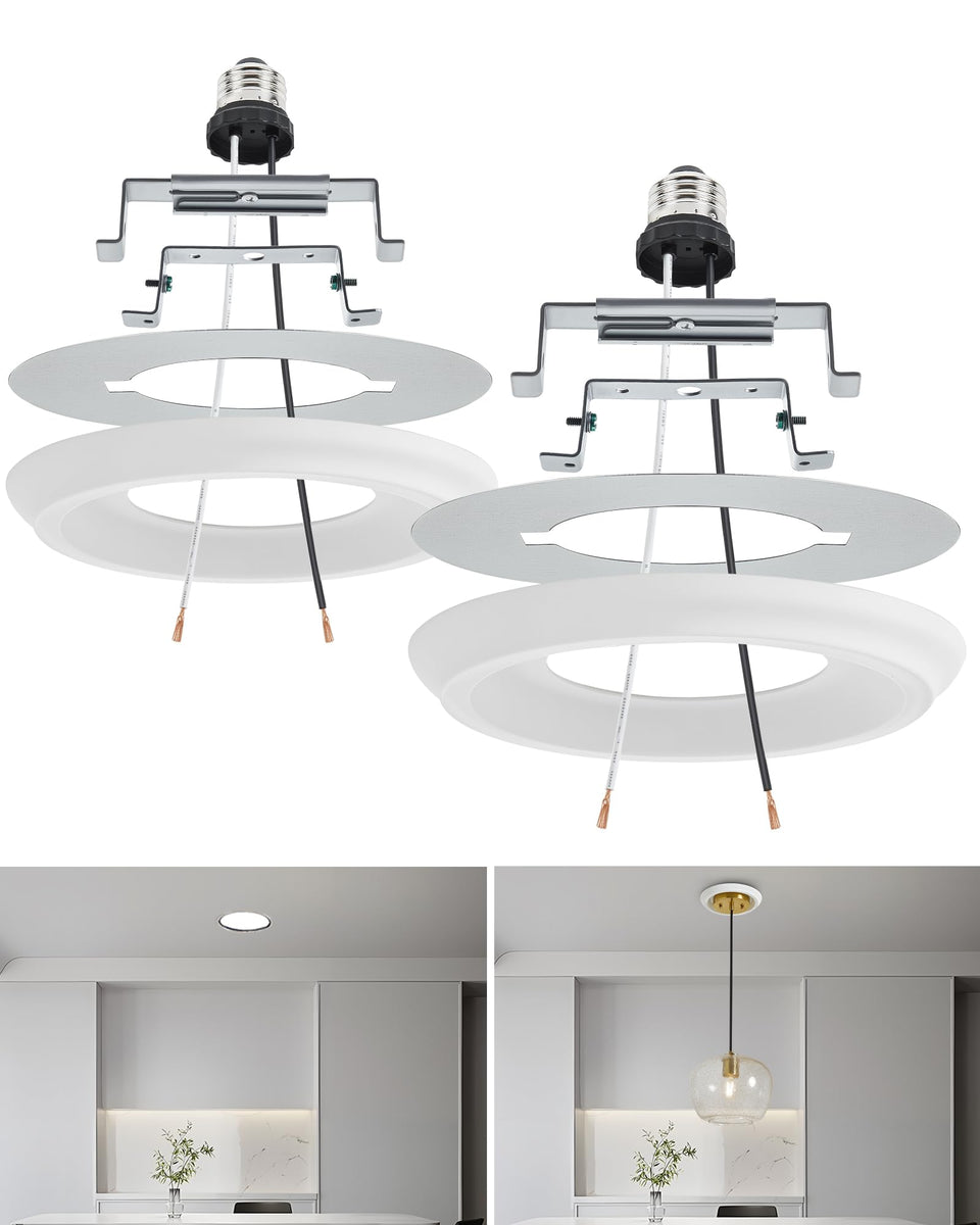 Luvkczc recessed light conversion kit plate to cover openings and elevate decor.