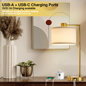 Mid-century cantilever design of Luvkczc table lamp in a living room