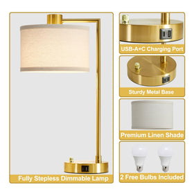Sturdy metal base of Luvkczc table lamp ensuring stable placement