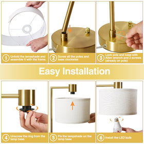 Tool-free assembly shown on Luvkczc table lamp for quick setup