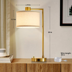 Luvkczc table lamp showcasing USB-C and USB-A ports for device charging