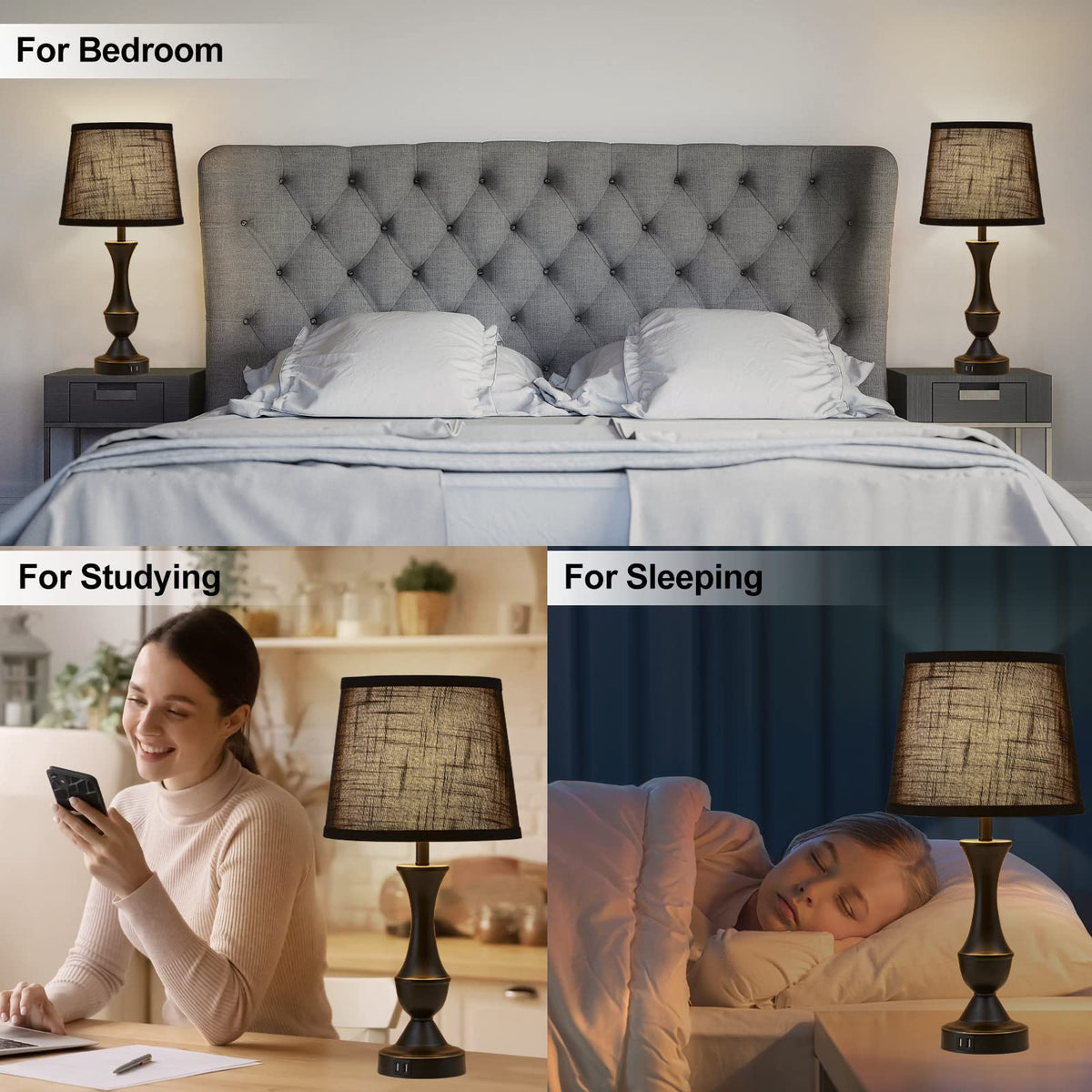 Luvkczc vintage-industrial style lamps suit bedrooms and living rooms.