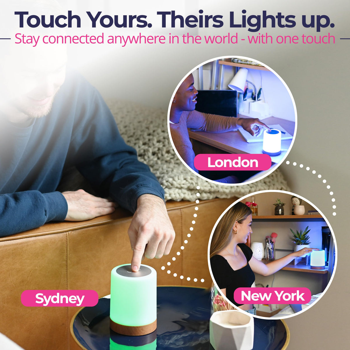 LuvLink touch interaction captures the moment of connection across distances.