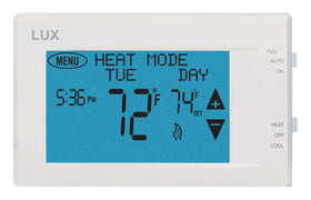 Lux TX9600TS compatibility icon indicates broad support for North American HVAC systems.