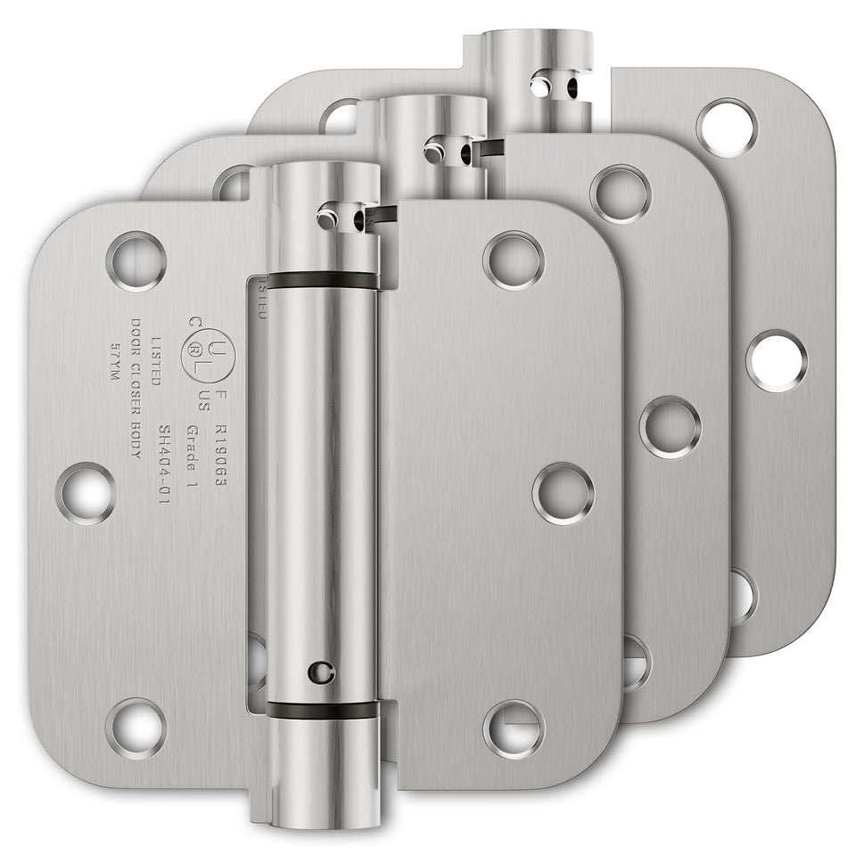 Luxbaro 3-pack spring hinges in a 3.5-inch size facilitating versatile self-closing action.