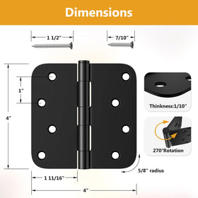 Luxbaro 4-inch hinge with 5/8 radius for smooth operation