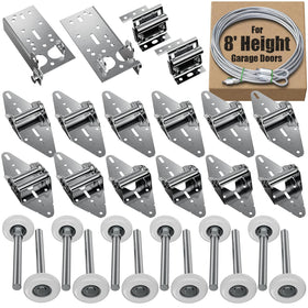 Luxbaro 8ft garage door hinges close-up showing precise fit for quieter operation.