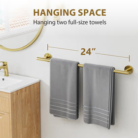 Brushed gold finish complements modern bathroom decor and style