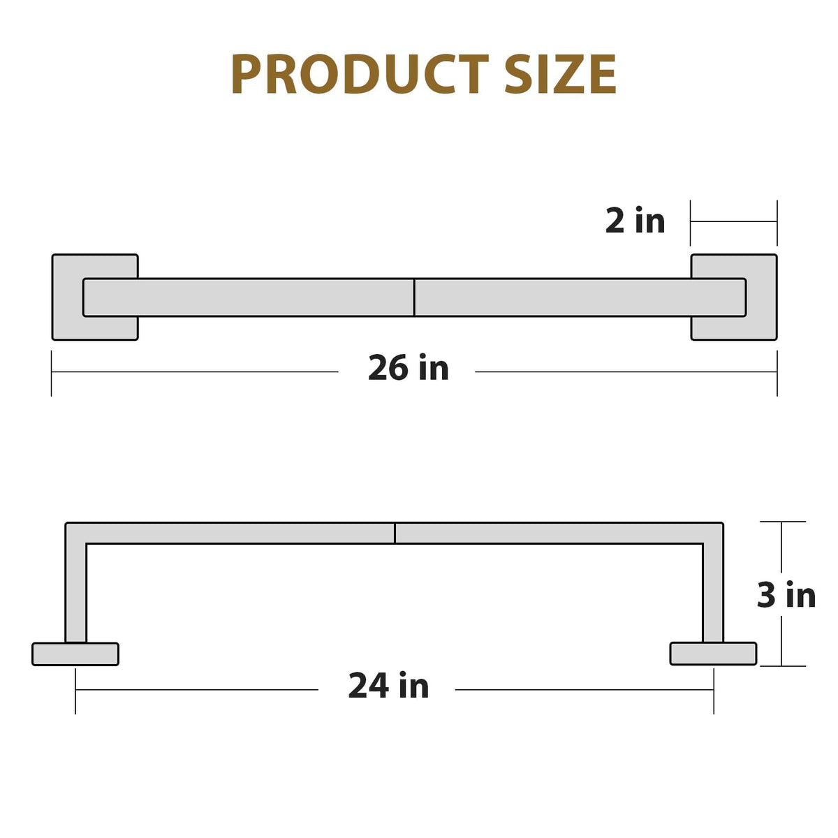 Luxbaro towel bar with square base for secure wall mounting.