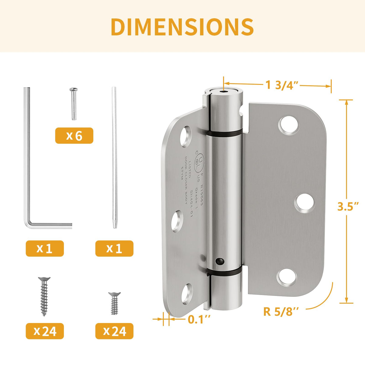 Luxbaro self-closing hinges shown on a front door for easy installation.