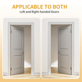 Luxbaro spring-loaded hinge showing adjustable tension feature for door closing.