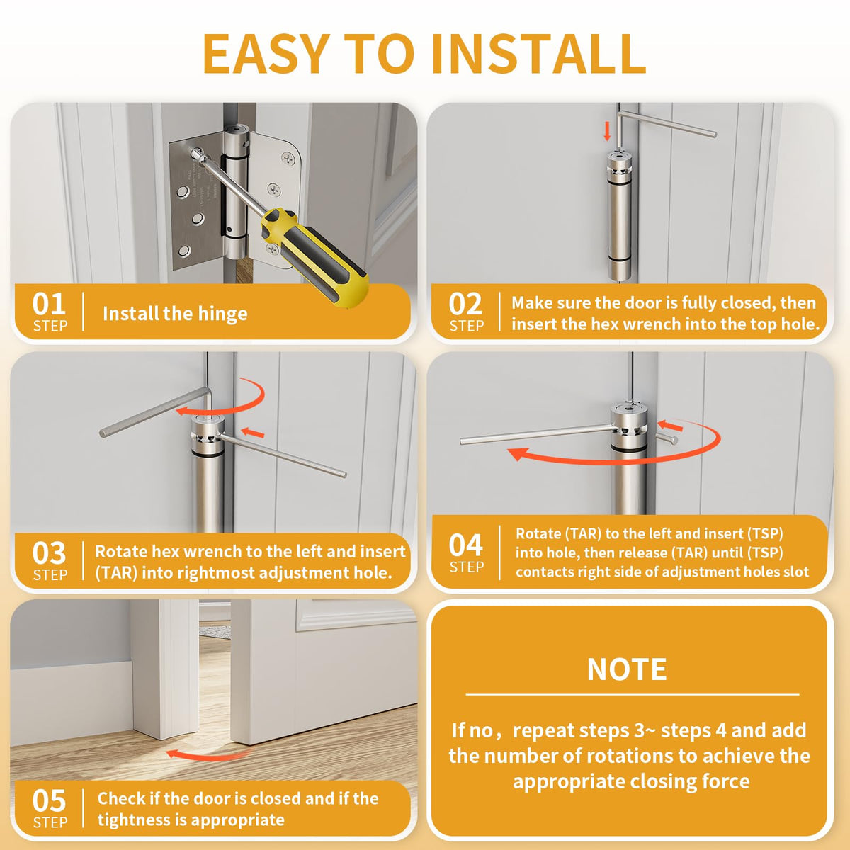 Luxbaro UL-listed hinges meet ANSI Grade 1 standards for durable use.