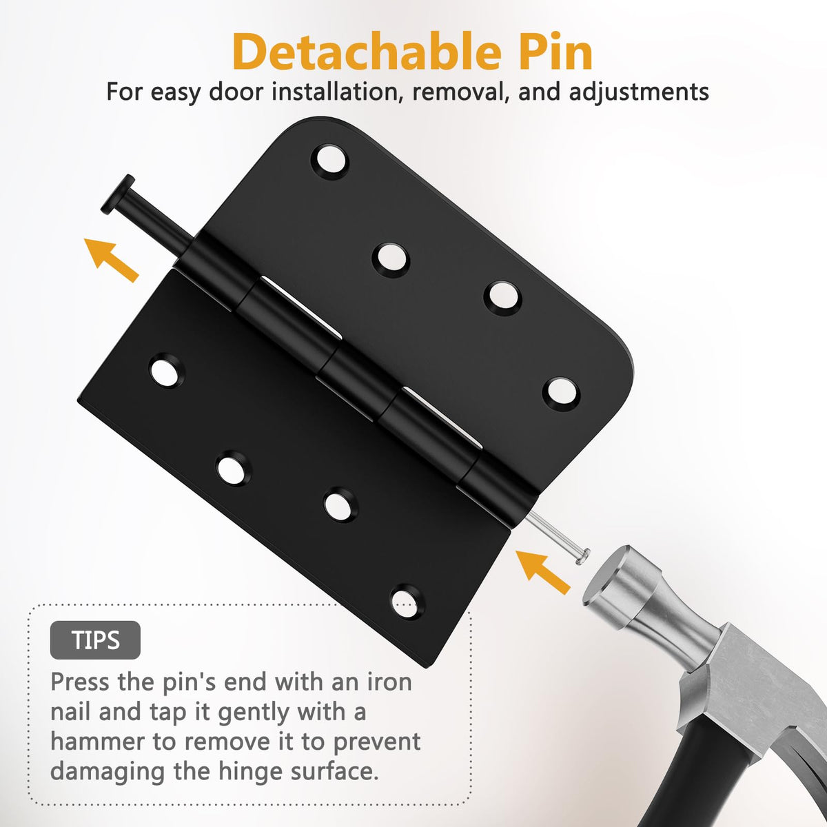 Luxbaro versatile 4-inch hinges suitable for garages, offices, and entryways.