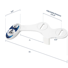 LUXE Bidet NEO 120 blue accent complements modern bathroom design