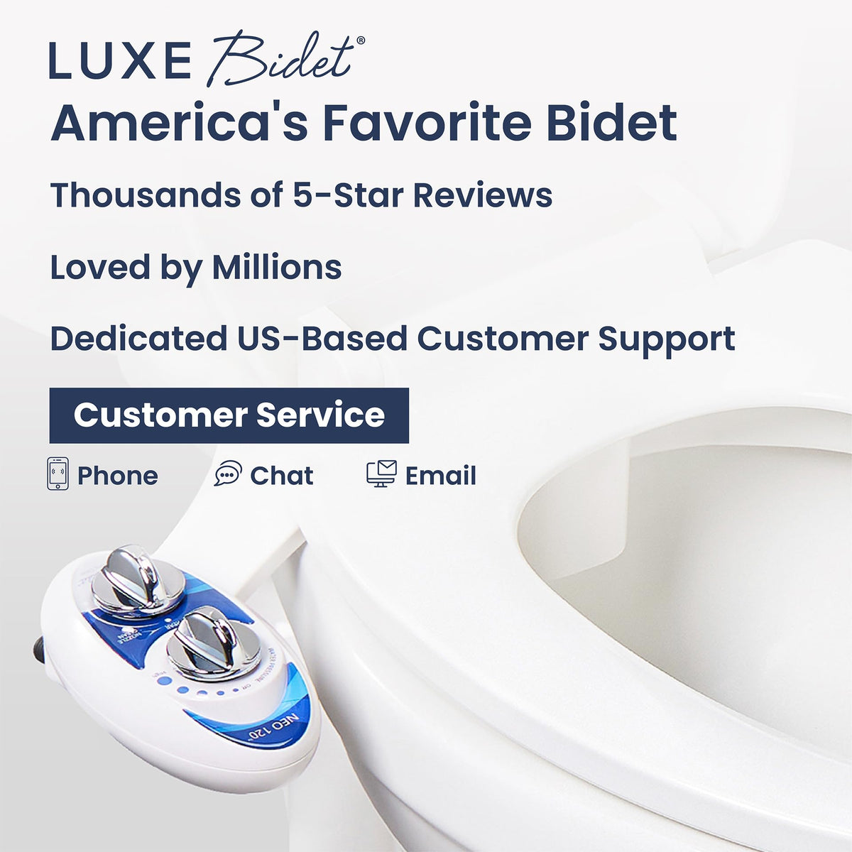 LUXE Bidet NEO 120 easy-installation with all parts included