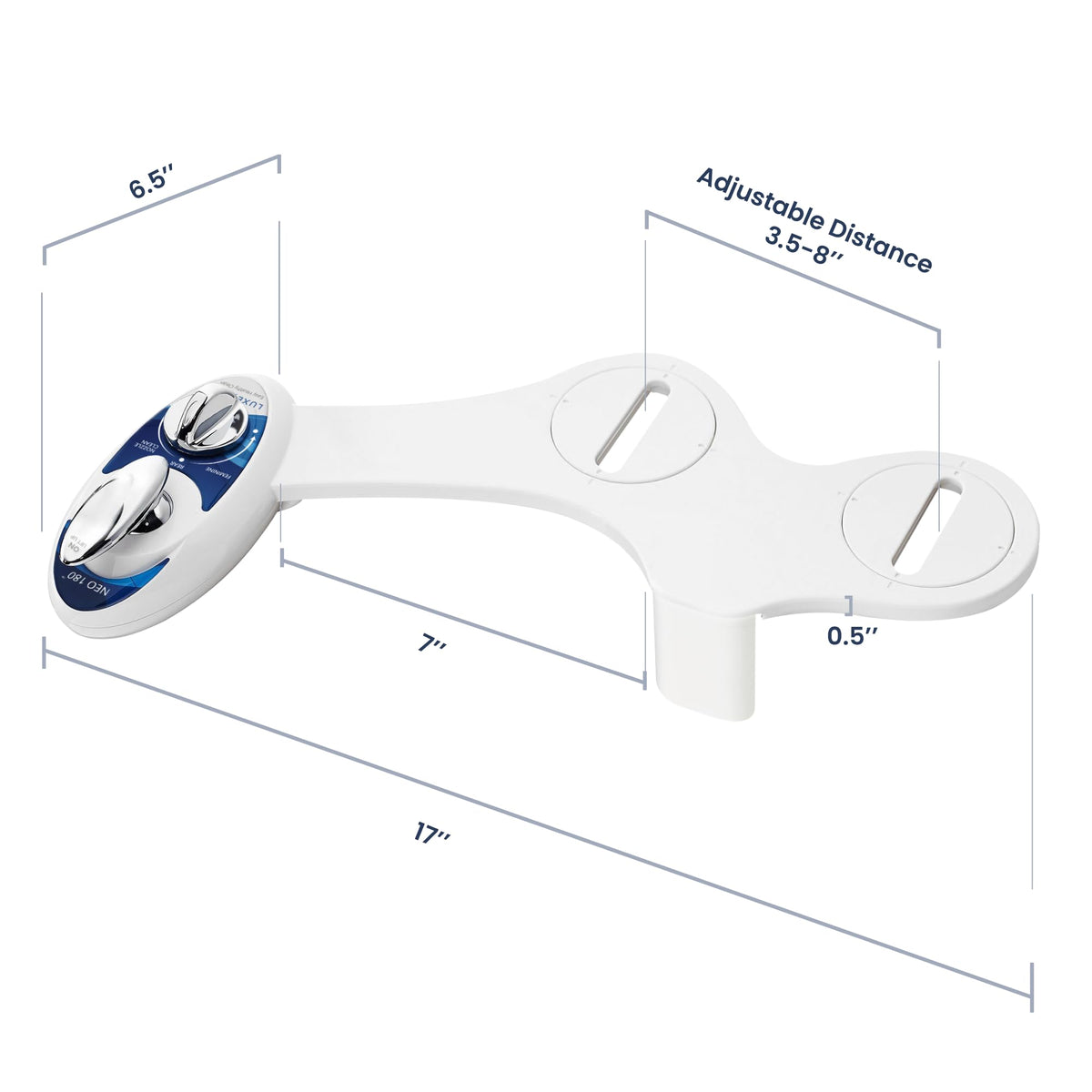 LUXE Bidet NEO 180 blue finish accent for stylish bathroom detail