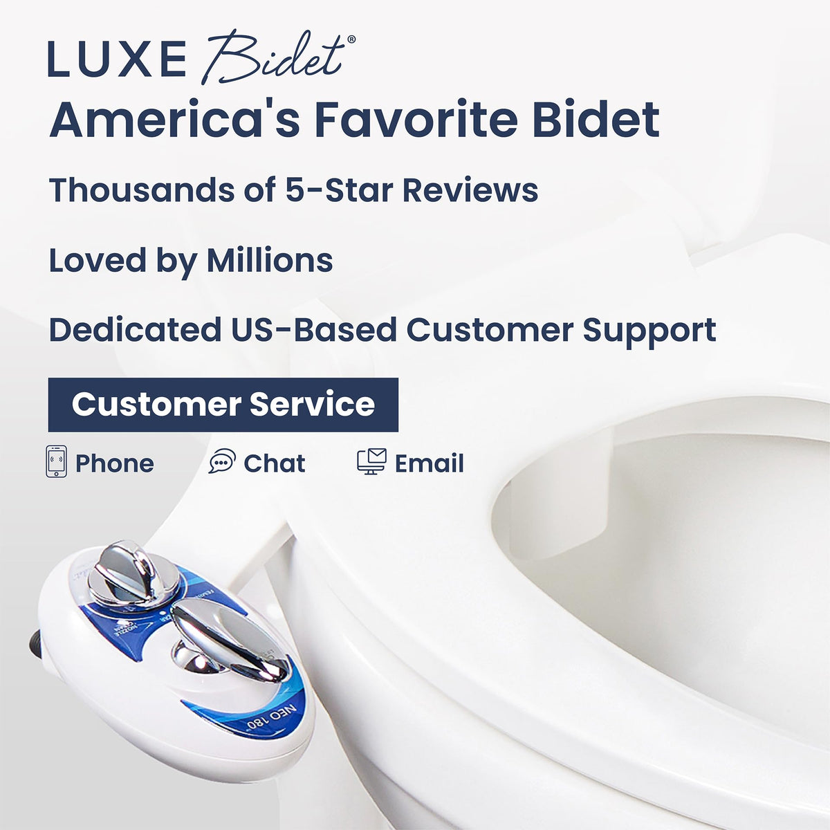 LUXE Bidet NEO 180 simple installation kit with all parts included