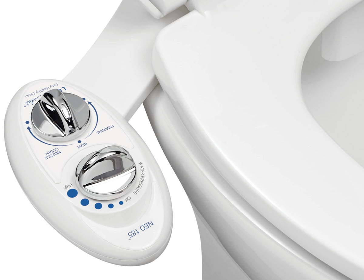 LUXE Bidet NEO 185 dual nozzle for rear and feminine washes.