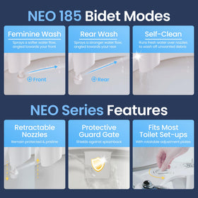 LUXE Bidet NEO 185 non-electric design for simple bathroom upgrade.