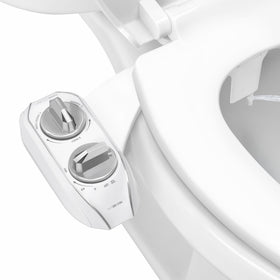 LUXE Bidet NEO 185 Plus dual-nozzle setup enables precise rear and feminine washes.
