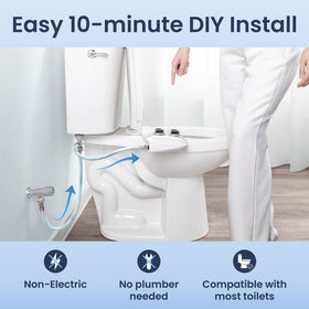 Ergonomic knobs improve water pressure control on LUXE Bidet NEO 185 Plus.