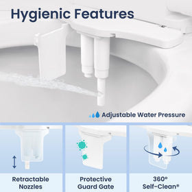 Slide-in install design on LUXE Bidet NEO 185 Plus.