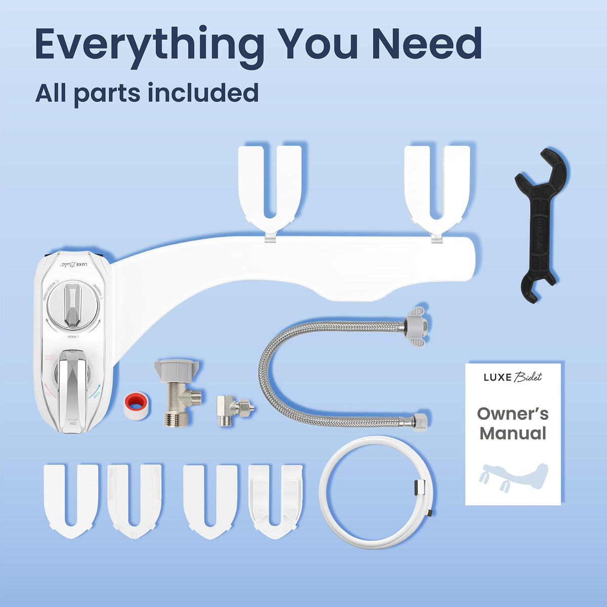 Ergonomic knobs on LUXE Bidet NEO 320 Plus for precise water control.