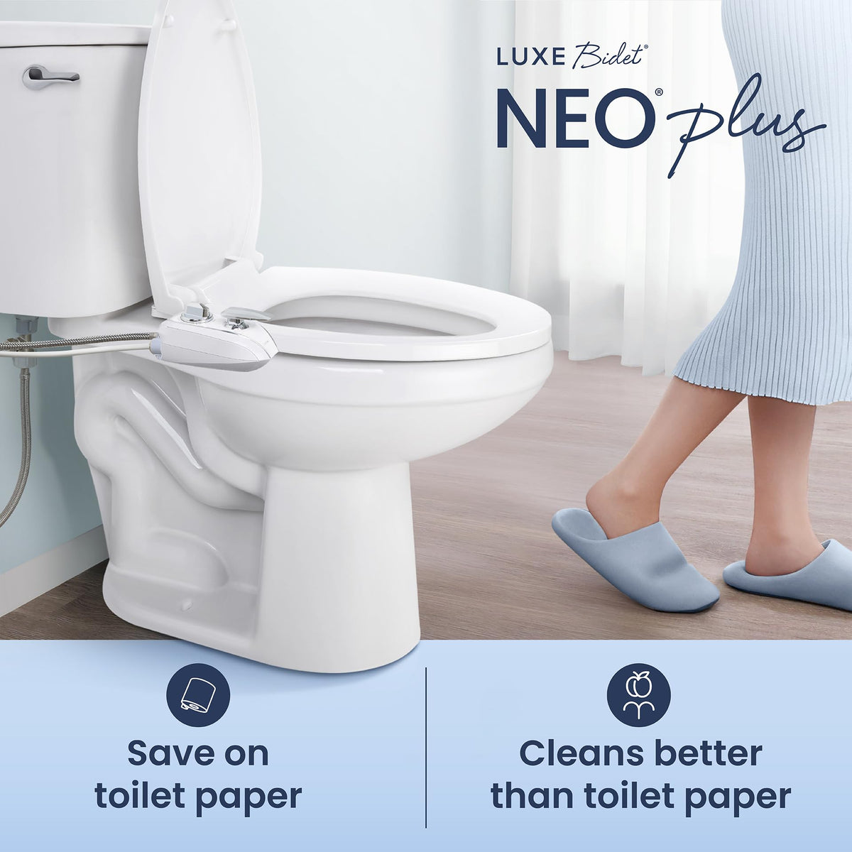 Guarded gate self-clean feature maintains nozzle cleanliness on LUXE Bidet NEO 320 Plus.