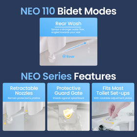 LUXE Bidet NEO 110 nozzle retraction for hygienic protection