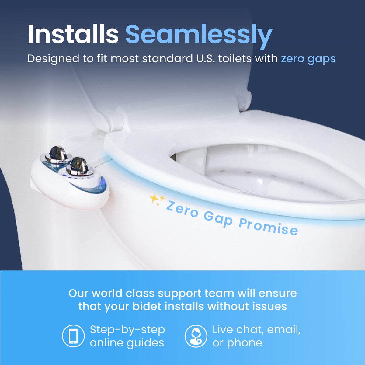 LUXE Bidet NEO 120 assembly kit displays complete setup included.