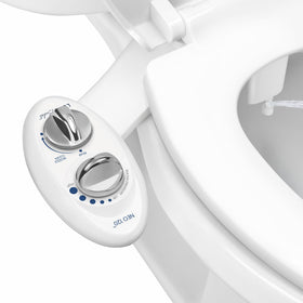 LUXE Bidet NEO 120 front view showcases a sleek bathroom upgrade.