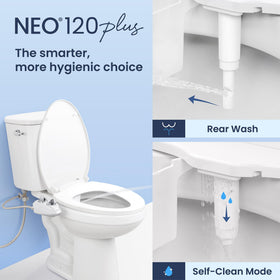 LUXE Bidet NEO 120 Plus side installation for quick setup without removing seat