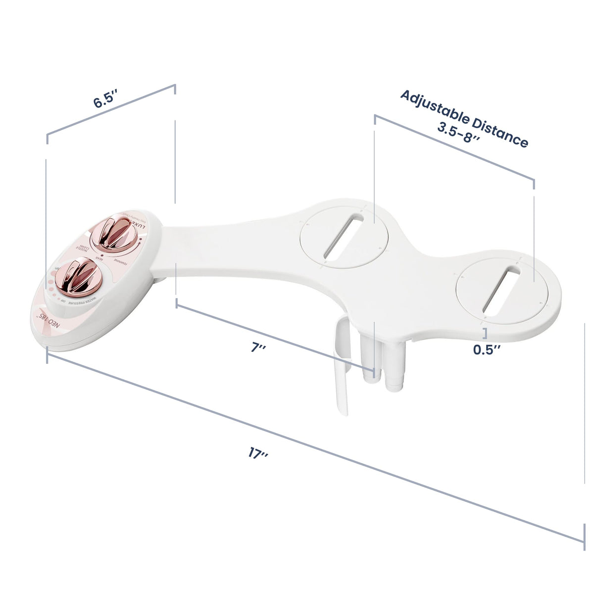 LUXE Bidet NEO 185 fits standard two-piece toilets with ease.