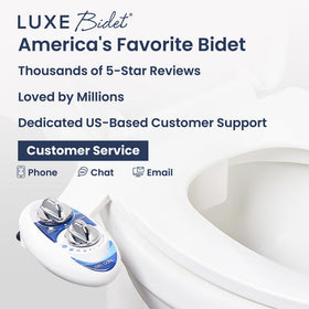 LUXE Bidet NEO 185 steel hoses reduce plastic exposure and boost durability.