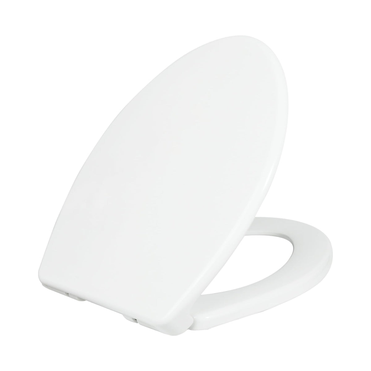 LUXE TS1008E elongated seat on toilet showing fit and clean white finish
