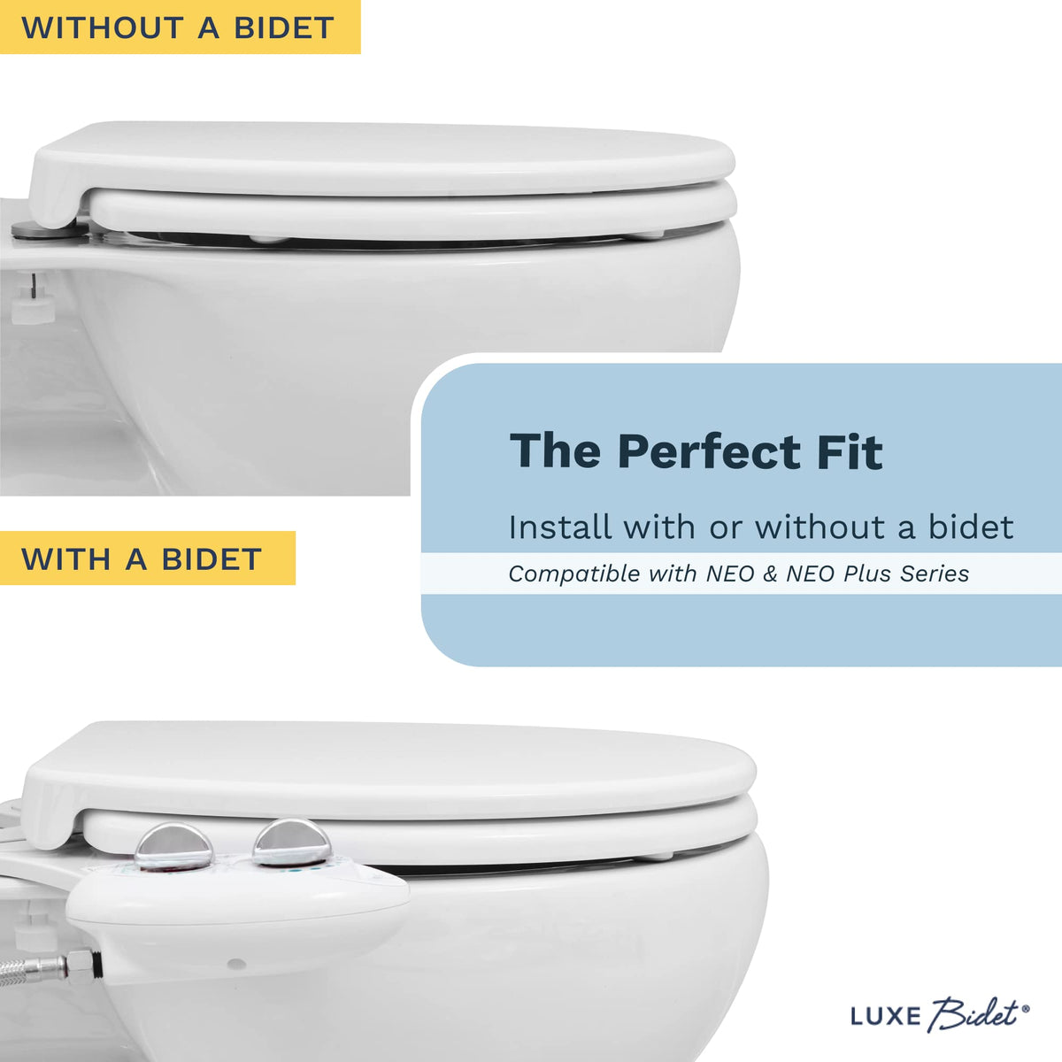 LUXE TS1008R quick-release hinges enable easy cleaning and removal.