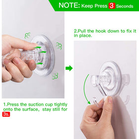 Luxear suction hooks hang towels in the bathroom to dry after shower.