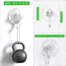 Luxear suction hooks installation process enables quick tool-free setup.