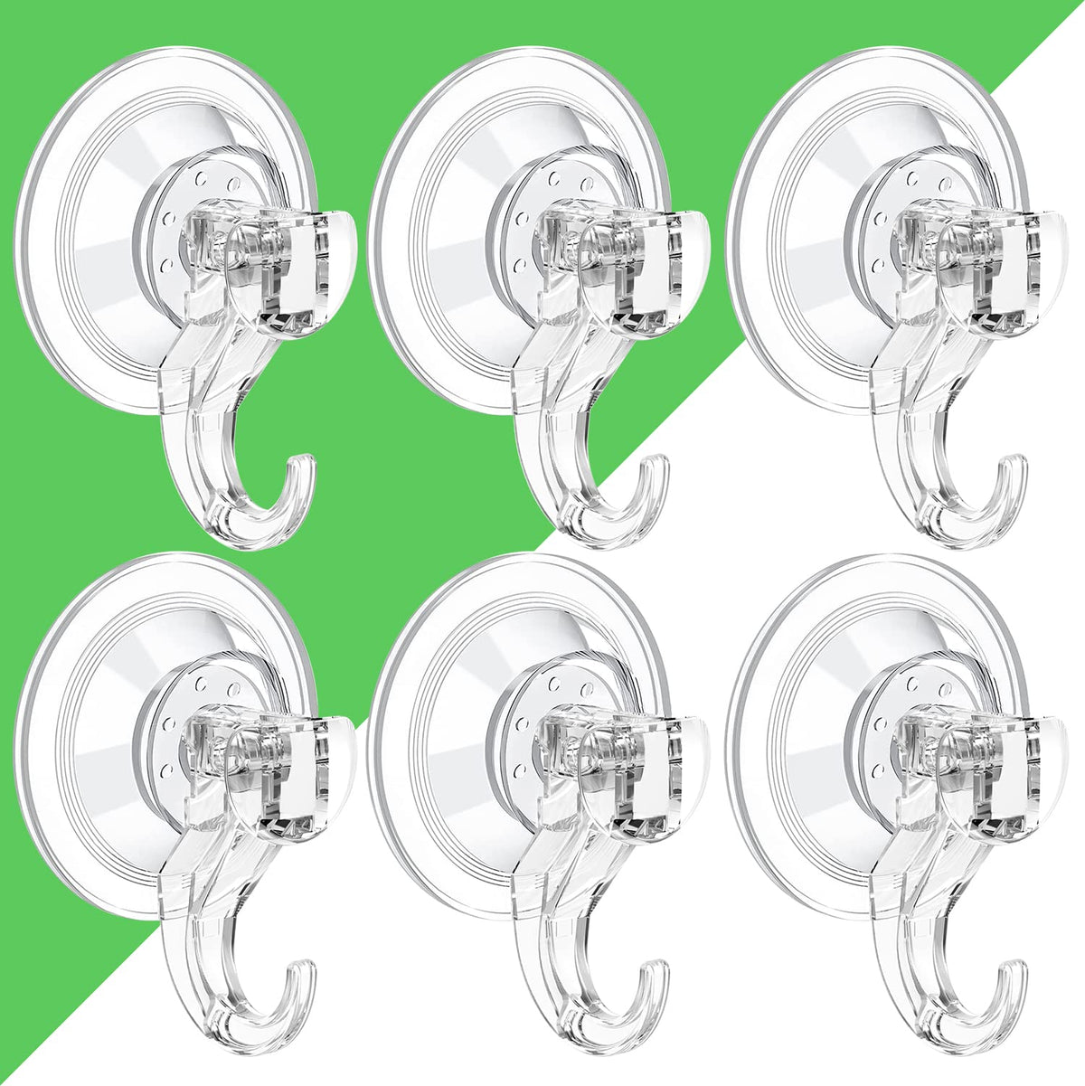 Luxear suction hooks on tiled shower wall hold towels securely.