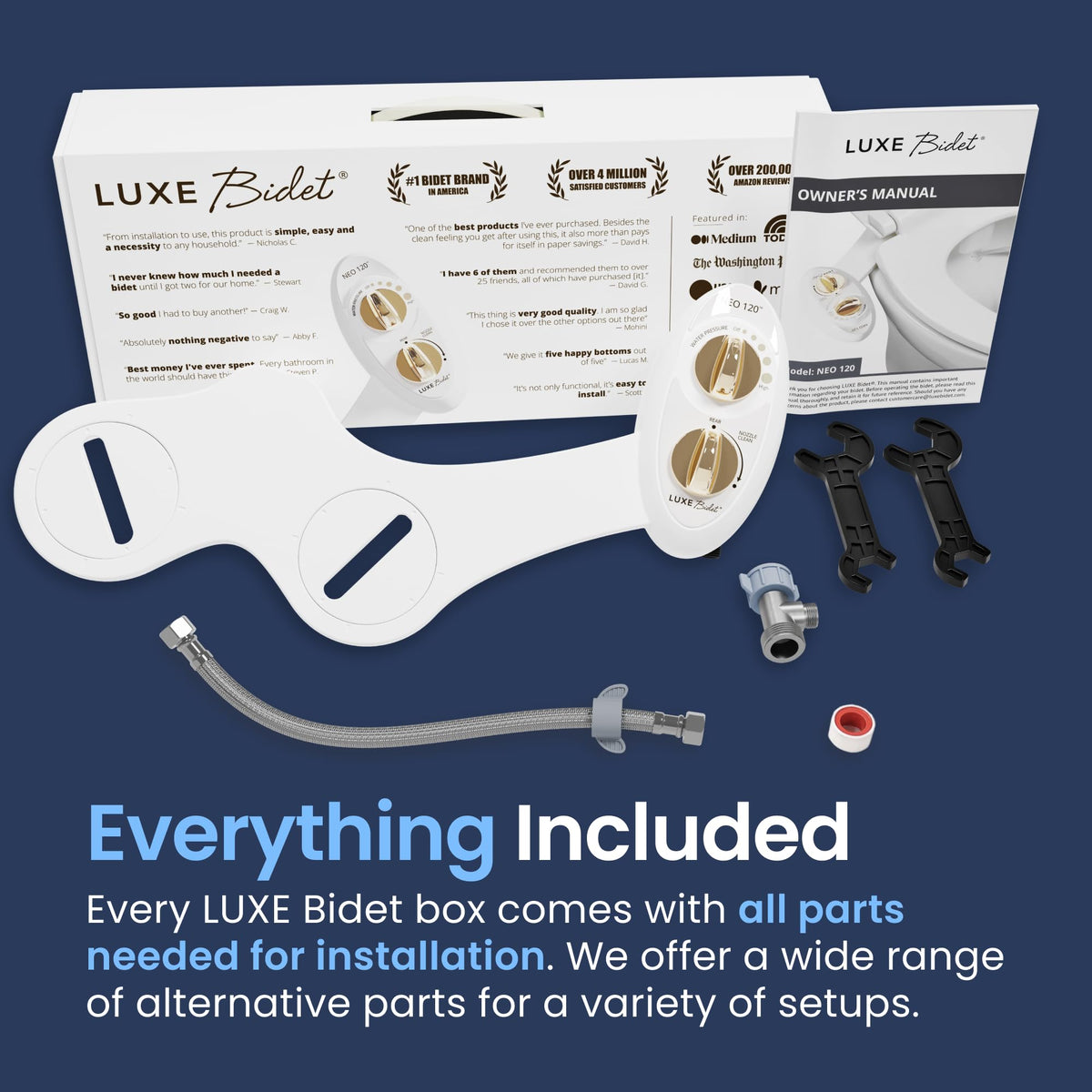 LUXE Bidet NEO 120 guard gate self-cleaning protects nozzles between uses