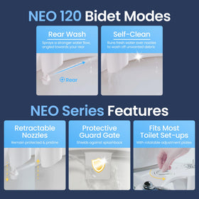 LUXE Bidet NEO 120 rear wash delivers targeted cleansing comfort