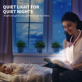 Luxjet hands-free reading setup supports knitting, crafts, and more.
